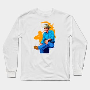 Burt Reynolds - An illustration by Paul Cemmick Long Sleeve T-Shirt